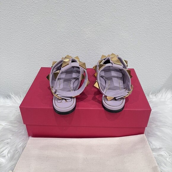 Valentino Garavani Roman Stud Ankle Strap Mule Vlogo Rockstud Cage Flat 36/38 - Picture 4 of 12